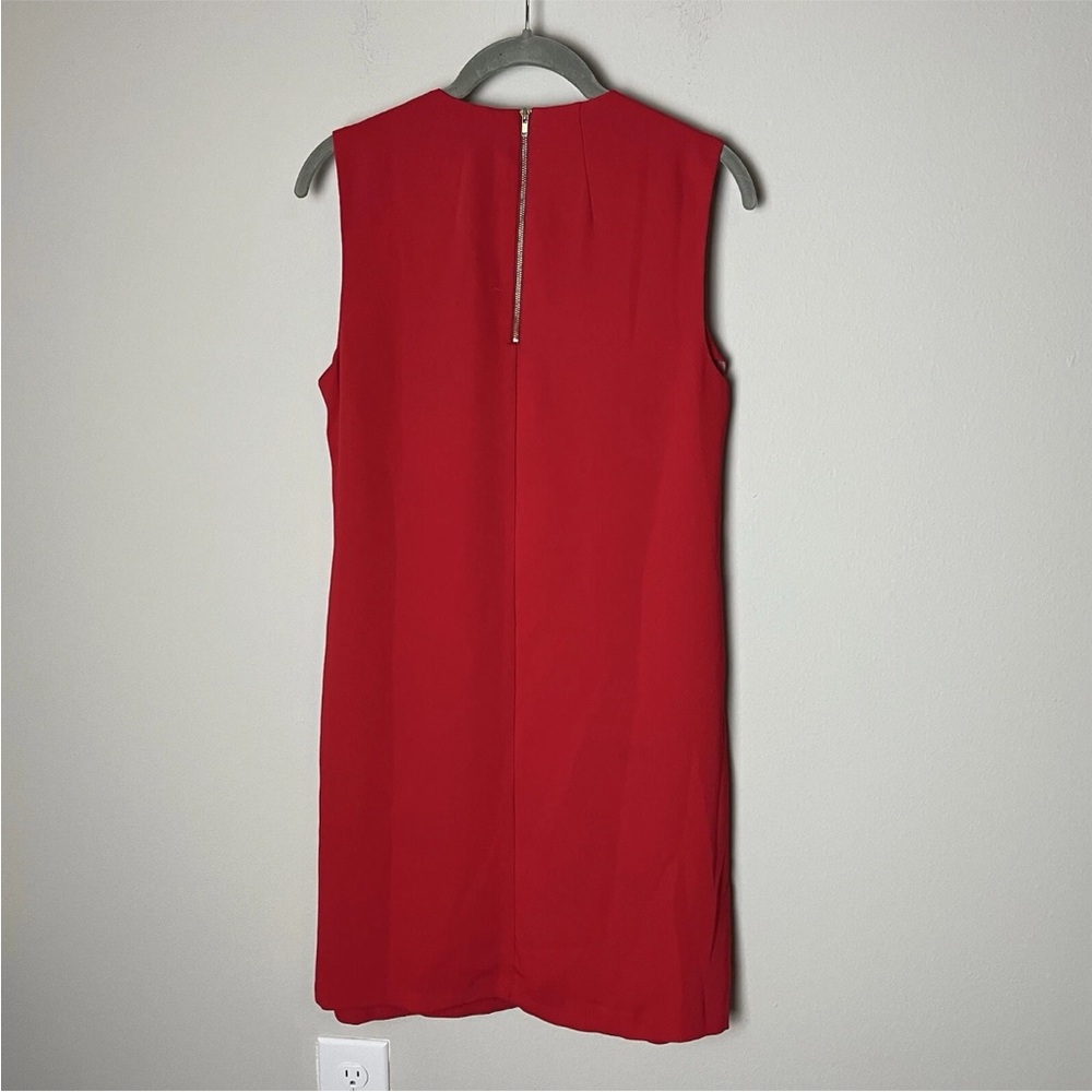 NEW Mercer & Madison Shift Dress Size 6 Sleeveless Red Zip Back - Picture 4 of 7